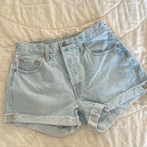 Levi’s 501 shorts, light wash, EUC